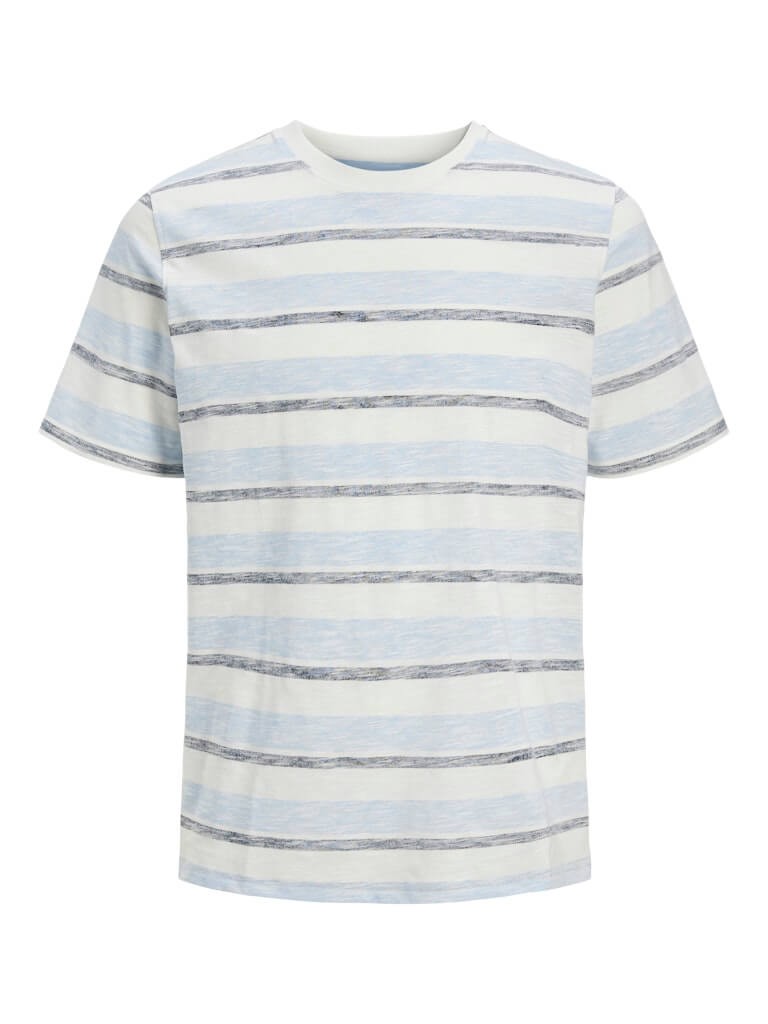 Jack Jones JJBIRK Cotton Crew Neck T-Shirt in Cloud Dancer