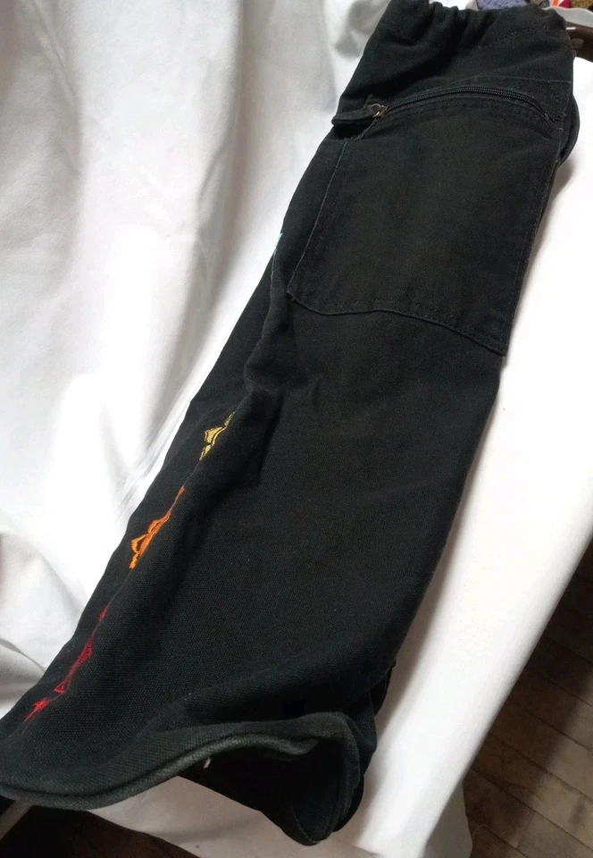 Bolso Estera Yoga Diseño Chakra Gaiam Negro con Bordado Multicolor 26"x7" LEER Foto 4 de 4