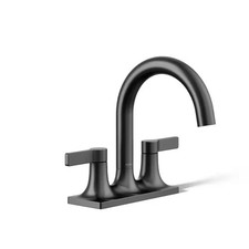 KOHLER Venza 4 in. Centerset Double Handle Bathroom Faucet in Matte Black