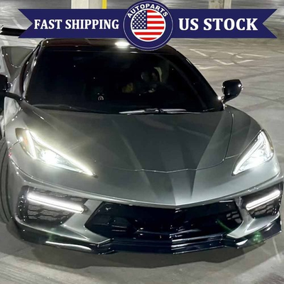 #ad #ad LED Grill Bezel Fog Light Bars DRL Set For CORVETTE C8 Stingray Z51 2020 2026 BE $224.99
