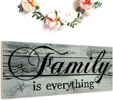 Jetec Family Sign Wall Decor Is Everything Blessing Blue-Gray 