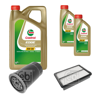 FEBI BILSTEIN Inspektionspaket 7L CASTROL EDGE 5W-30 M für Hyundai Tucson JM