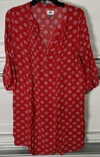 Old Navy Bandana Print Off red dress Size Medium red  3/4 sleeve