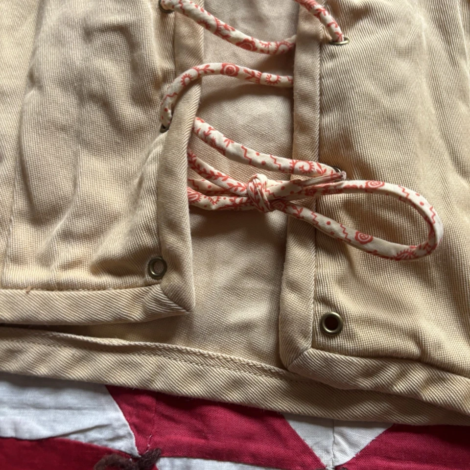 复古 20 世纪 60 年代 70 年代蕾丝前嬉皮黄色可爱作物上衣 — 第 2/4 张图片