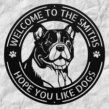 Personalized English Bulldog Metal Sign Custom Pet Decor for Home or Gift