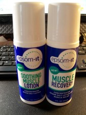  2 Epsom-It MUSCLE Recovery  Soothing MUSCLE Lotion Roll-ons 3oz MADE IN USA