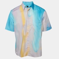 Fendi Multicolor Monogram TieDye Print Cotton Shirt L
