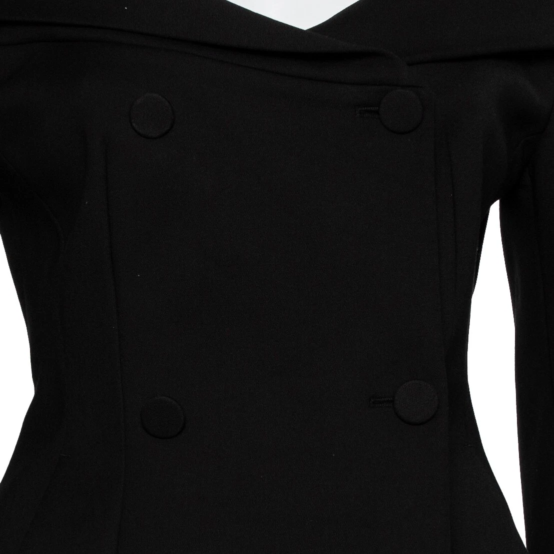 OFF WHITE Blazer M bianco sporco nero crepe asimmetrico orlo asimmetrico M