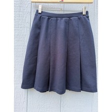 Lands End Girls Navy Blue Pleated School Uniform Skort Size 12 Elastic Waist