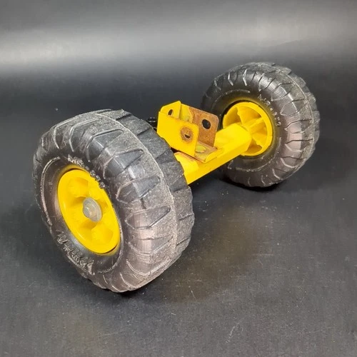 Mighty Tonka Road Grader Front Axle Assembly MR-970 Tires Yellow 2510
