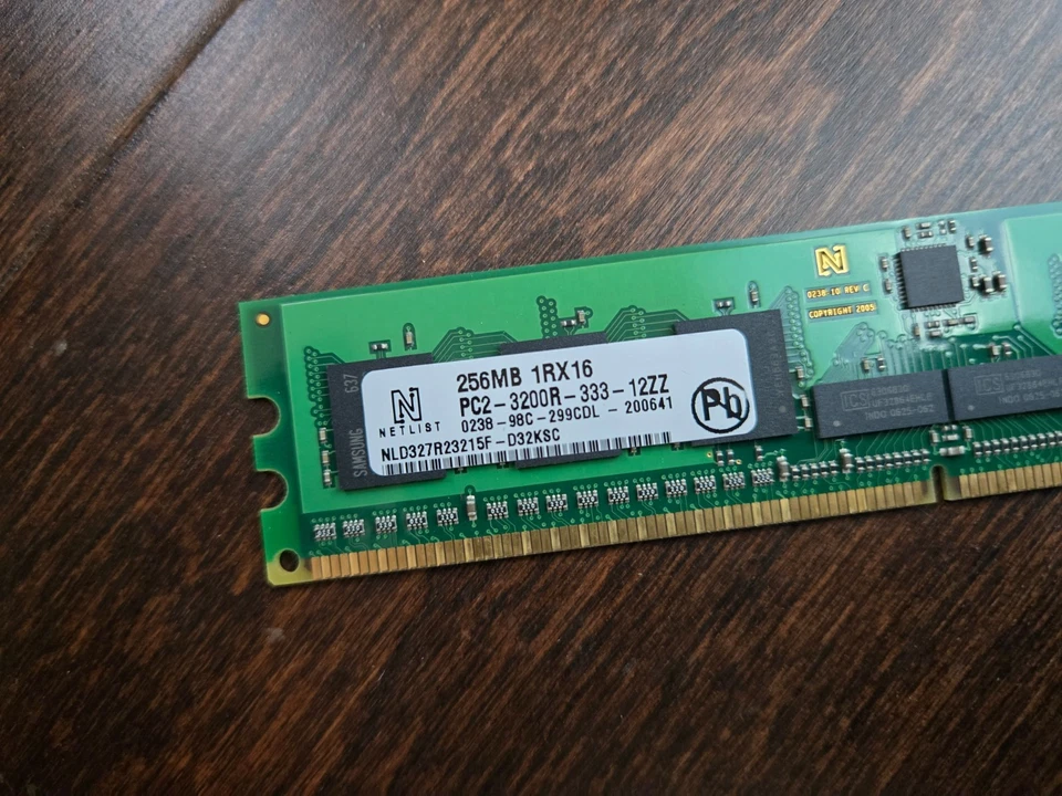 NLD327R232215F-D32KSC 256MB PC2-3200 DDR 400MHZ 240 PIN ECC REGISTERED DIMM - Image 2 of 3