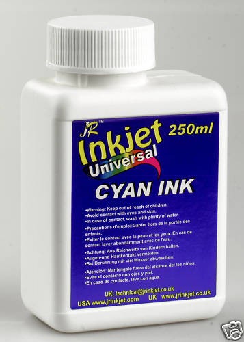 JR INKJET 250ML CYAN INK FOR CARTRIDGE REFILLING - Afbeelding 1 van 1