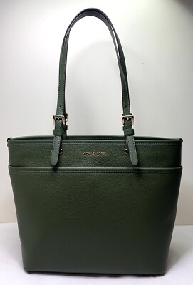 Michael Kors Winston Medium TZ Pocket Amazon Green Leather Tote