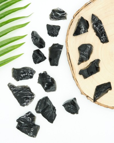 Small And Large Rough Black Obsidian Crystal Chunk Natural Raw Stone Rock 3-9cm