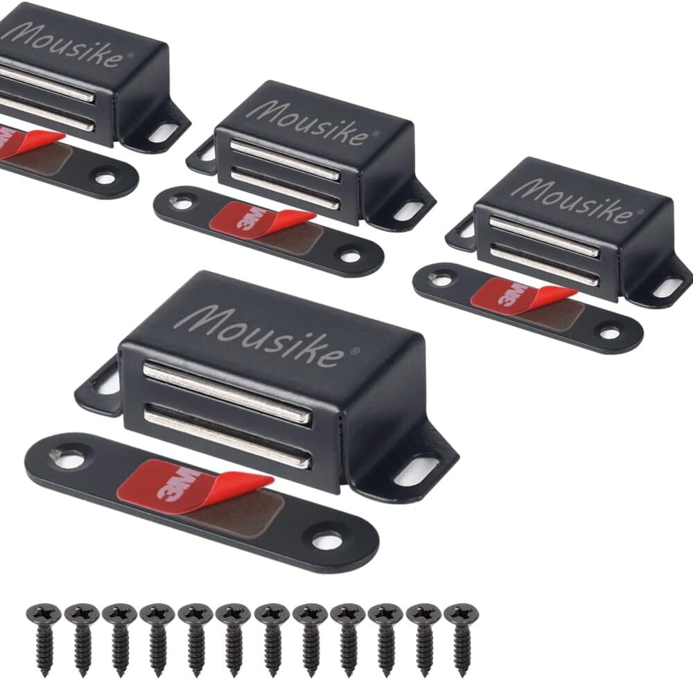 Mousike Cabinet Magnets 30lb Black Door Magnets with Strong Magnetic for Kitc...