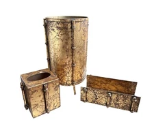 Hollywood Regency Bathroom Trash Tissue and Paper Towel Holder