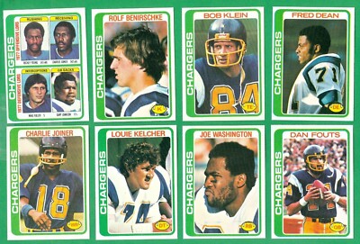 1978 TOPPS SAN DIEGO CHARGERS TEAM SET NM   JOINER  FOUTS  BENIRSHKE RC  DEAN RC