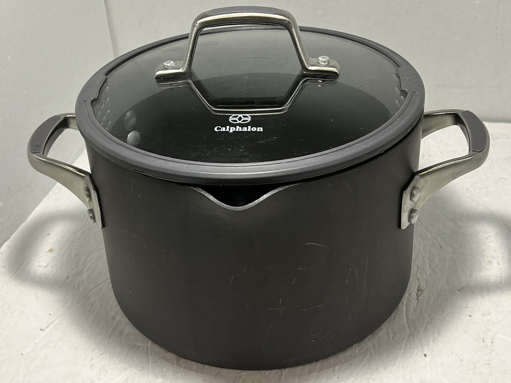 Calphalon 806  With Glass Lid 6qt 5.6L Non-Stick Stock Pot With Dual Pour Spouts