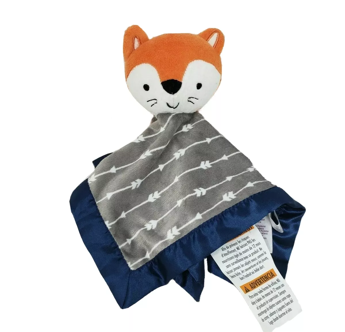 PARENT S CHOICE BABY ORANGE FOX BLUE SECURITY BLANKET STUFFED ANIMAL PLUSH TOY