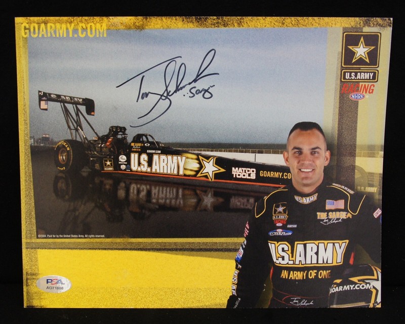 TONY 'THE SARGE' SCHUMACHER Autographed Pit Print PSA/DNA U.S. ARMY NHRA 