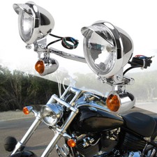 Passing Turn Signal Lamp W Driving Fog Spot Light Bar Set For Harley Motorcycle