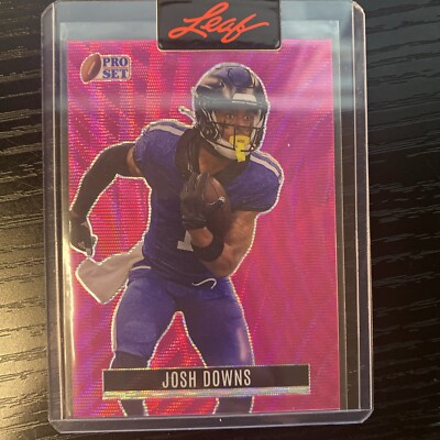 2023 Leaf Metal Pro Set Proof 1/1 RC Rookie Pink Wave - Josh Downs