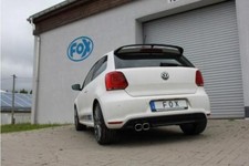 FOX Sportauspuff Komplettanlage Edelstahl für VW Polo 6R WRC 63,5mm 2x88x79mm