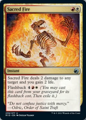 MTG Innistrad Midnight Hunt *FOIL* U Sacred Fire #239