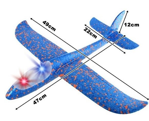 3x Styroporflugzeug Flugzeug Spielzeug LED Flieger Segelflugzeug Wurfgleiter - Bild 7 von 7