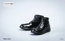 TW2142C: 1/12 TWTOYS Men's Black Boots fit 6'' Crazy Figure MixMax TBLeague Body