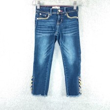        Unique Vintage Jordache Jeans Girls Size 6 Blue Denim Embroidered  SEE    