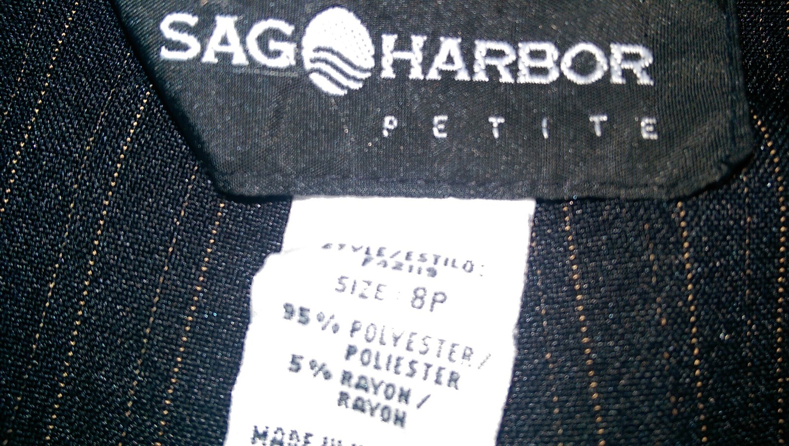 Sag Harbor Pants Size 8P 8 Petite Womens Black Go… - image 2