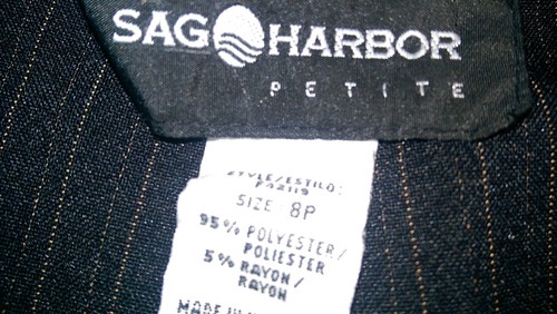 Sag Harbor Womens Pants Size 8P 8 Petite Black Gold Striped - Picture 2 of 3