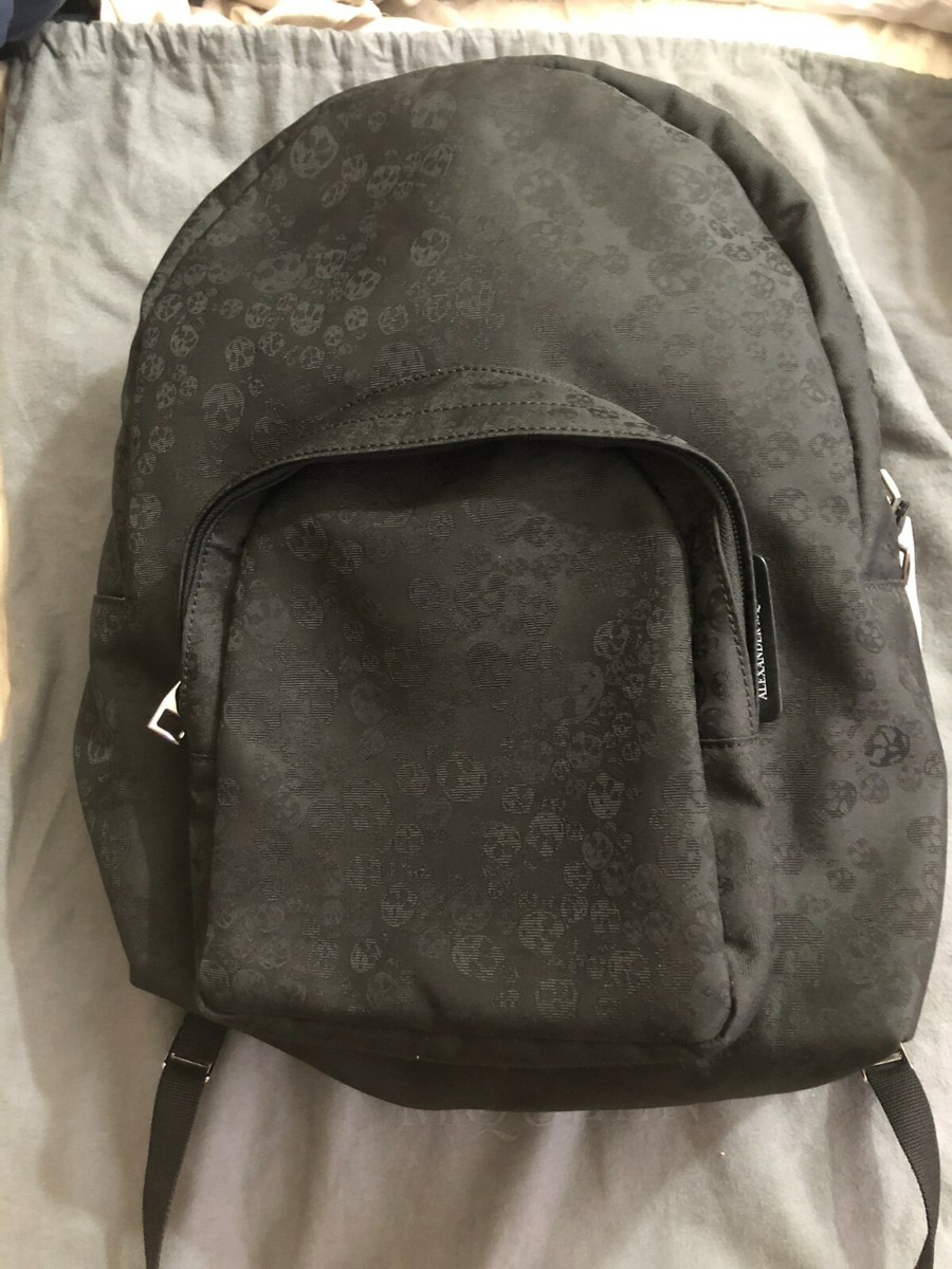 new ALEXANDER MCQUEEN SKULL JACQUARD BACKPACK black one size