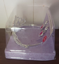 new Just Pretending Dress-up Plastic Tiara with earrings heart pink