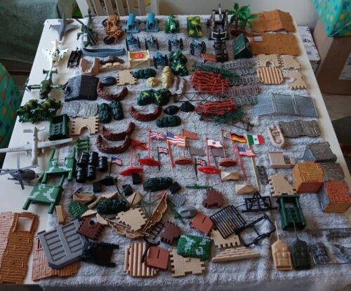 Énorme lot armée hommes soldats chevaliers de la guerre civile jouet en plastique lot d'accessoires - Photo 1 sur 24