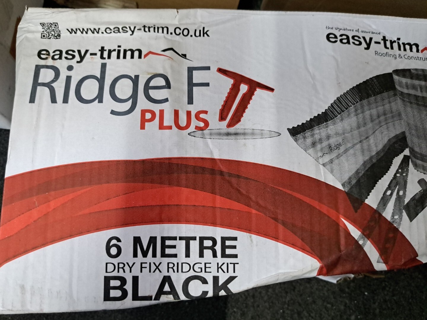 Easy Trim Ridge F Plus Kit Universal Roll Out Dry Ridge System 6m Black