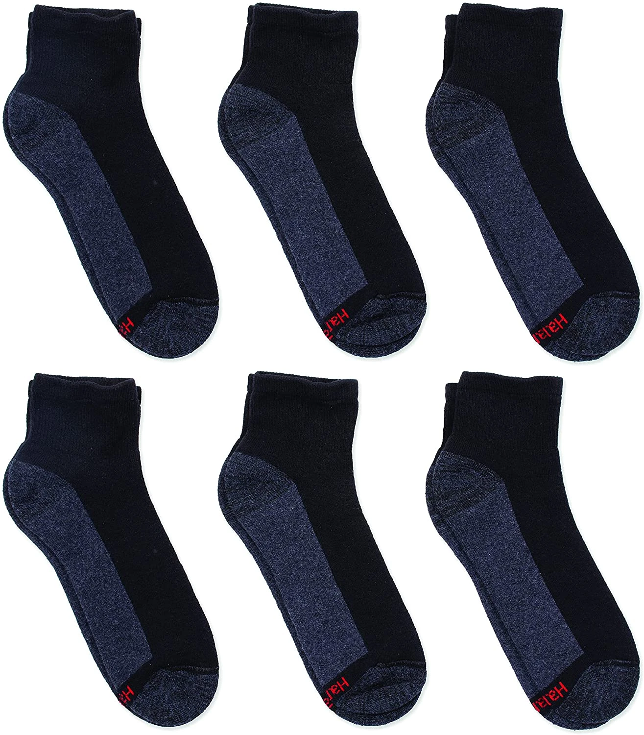Hanes Men'S Max Cushion Ankle Socks, 6-Pair Pack