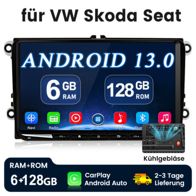 9'' Android Autoradio Carplay GPS Für VW Golf 5 6 Polo 6R Touran Tiguan Navi 128G