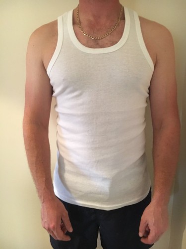 Mens Sleeveless Vest 5 Star White 