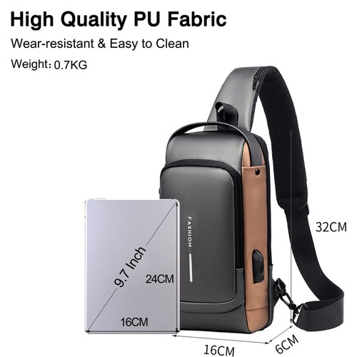 Herrentasche Brusttasche Crossbody Sling Bag Männer Schultertasche Umhängetasche - Bild 15 von 15