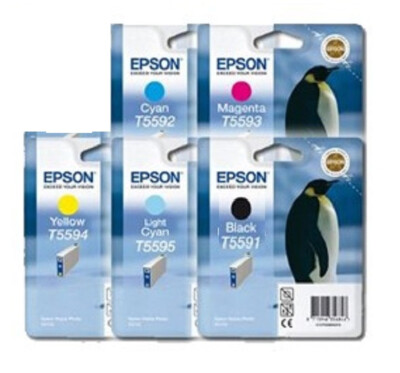 5 x Genuine Ink Epson Stylus Photo RX700 / T5592 T5593 T5594 T5595 T5596