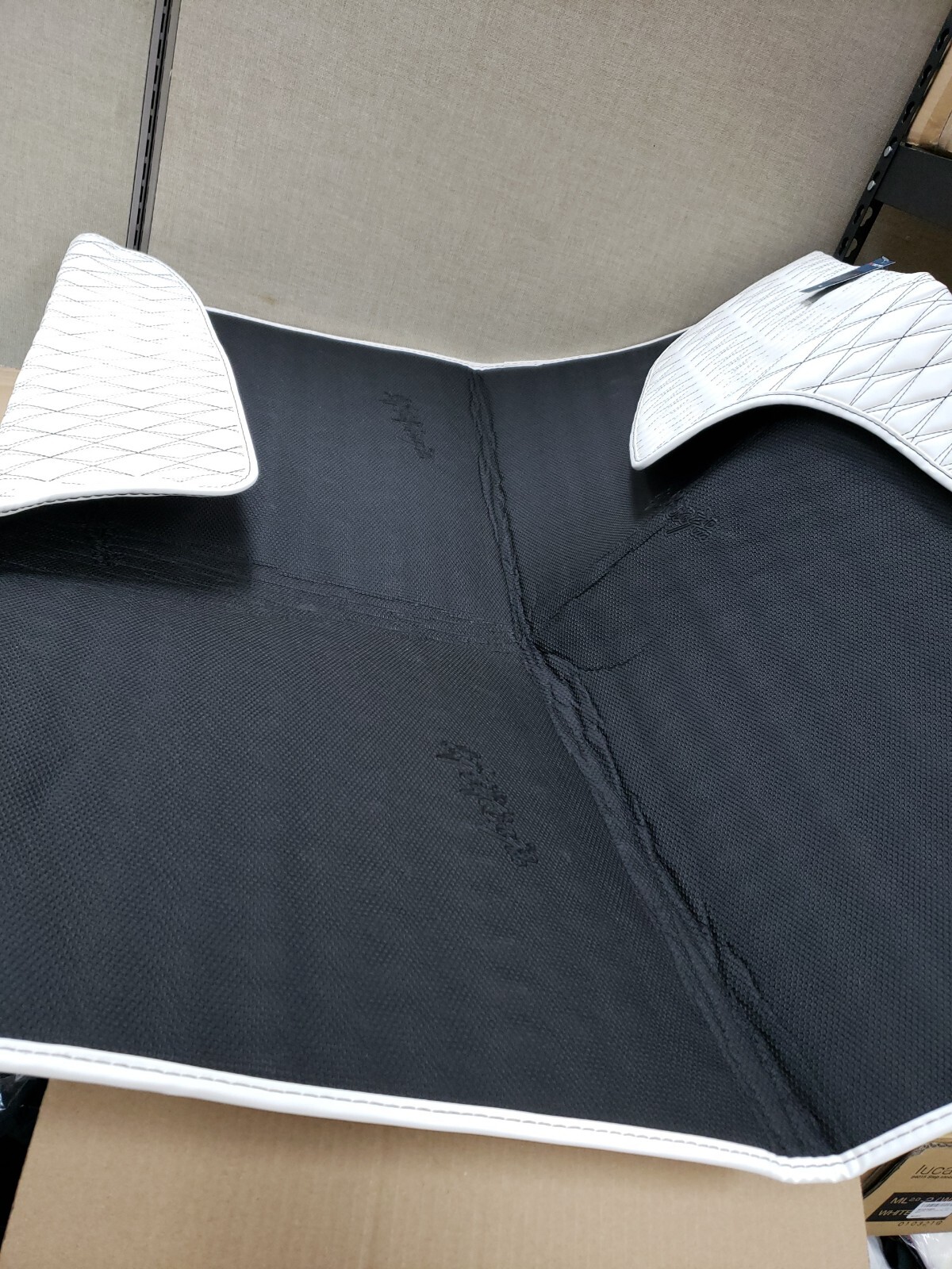 NEW F1 Mats Premium Leather Diamond Double Layer Car Floor Mats White