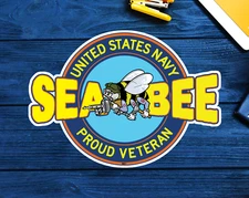Seabee Vinyl Decal Sticker  3" 3.5" 4" 6" Navy Seabees USN Vinyl USA