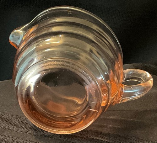 Antique 1928 Pink Creamer Open Sugar Bowl & Fancy Sugar Tongs-Beehive Pattern - Picture 14 of 19