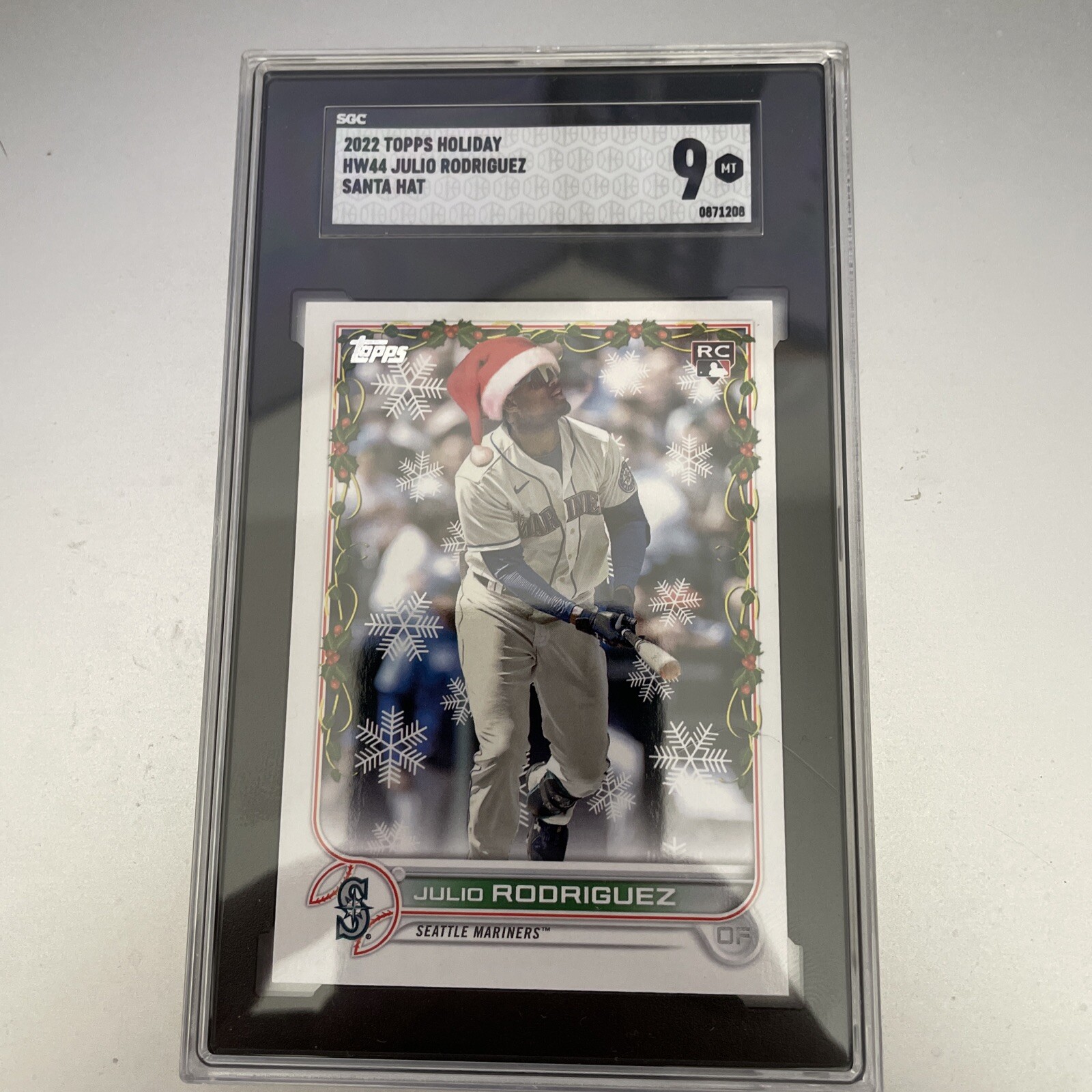 2022 Topps Holiday - Variation Santa Hat #HW44 Julio Rodriguez (RC) SSP Mariners
