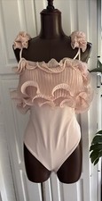 NWT Free People Intimately Pale Peach One Piece Thong Bodysuit Sz:S