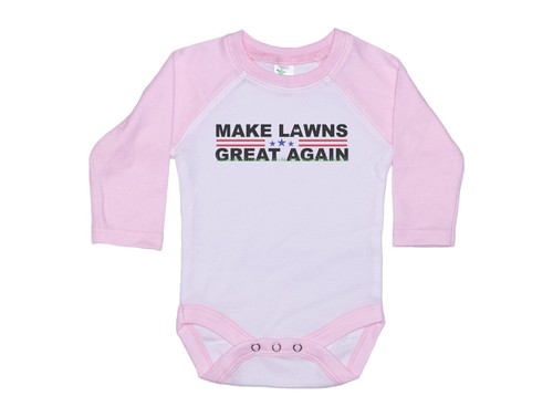 LAWN CARE BABY ROMPER, Make Lawns Great Again, INFANT BODYSUIT, CHILD'S RAGLAN - Picture 12 of 16