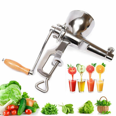 Manual Wheatgrass Juicer Hand Press Wheat Grass Fruit Juicing Extractor Silver~！