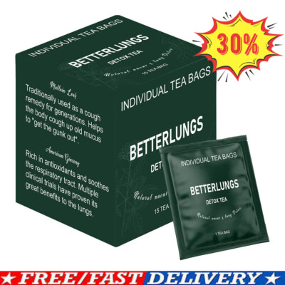 Betterbrand Better Lungs Detox Tea -Herbal Tea Bags-Mullein Leaf, Ginseng,El-US&
